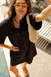 Sara Mini Shirt Dress, BLACK - alternate image 4