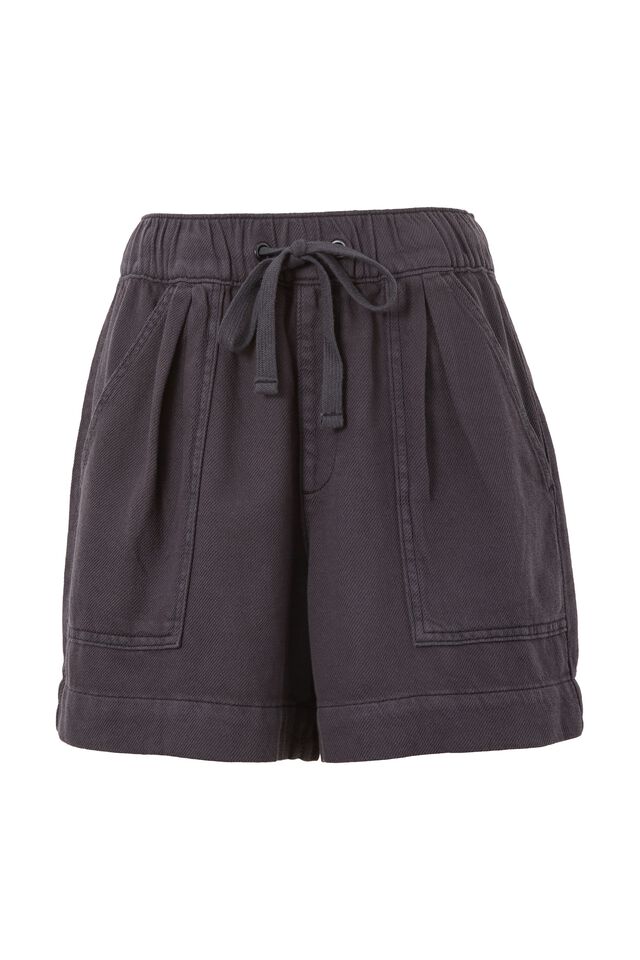 Relaxed Everyday Short, WASHED BLACK TWILL