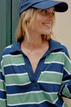 Shelby Slouchy Rugby Top, PISTACHIO/HERITAGE NAVY STRIPE - alternate image 4