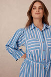 Midi Shirt Dress, BLUE WHITE RED STRIPE ORGANIC COTTON - alternate image 5