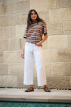 Stevie Slouchy Tee, CHALK/CHOC RETRO STRIPE - alternate image 4
