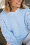 Sage Chunky Knit Crew, SKY BLUE - alternate image 4