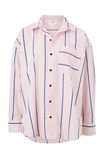Oversized Poplin Shirt, PINK BLUE STRIPE ORGANIC COTTON - alternate image 2