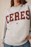 Oversized Slouchy Crew, GREY MARLE HERITAGE LOGO - alternate image 4