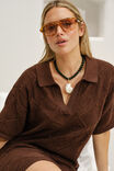 Daisy Diamond Knit Mini Dress, CHOCOLATE - alternate image 4
