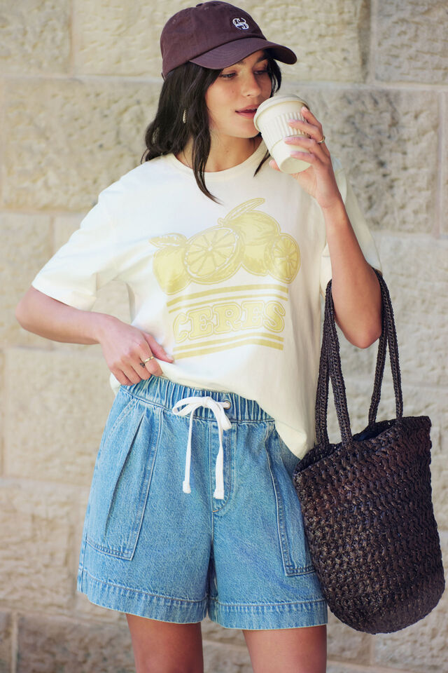 Stevie Slouchy Tee, SUMMER STONE/CERES CITRUS