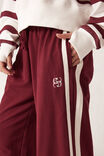 Gigi Wide Leg Terry Trackpant, BURGUNDY SIDE STRIPE - alternate image 5