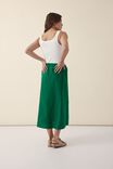 Bias Midi Skirt In Organic Cotton Linen Blend, WINTER GREEN - alternate image 3