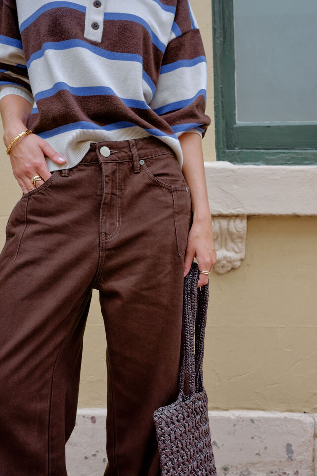 Demi Barrel Jean, BITTER CHOC