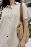 Mini Shirt Dress, NATURAL LINEN BLEND - alternate image 3