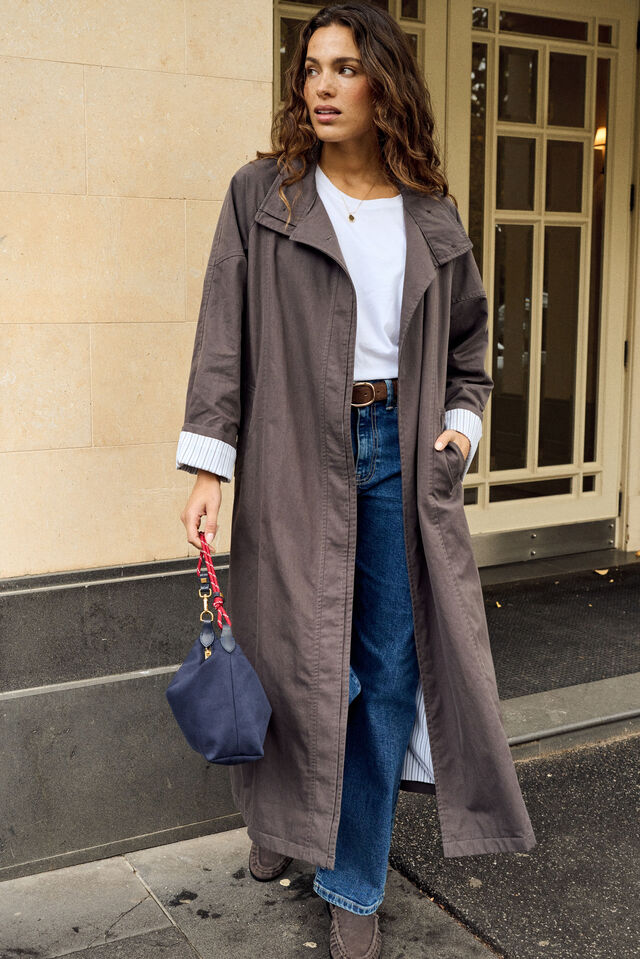 Rowan Longline Jacket, TOBACCO BROWN