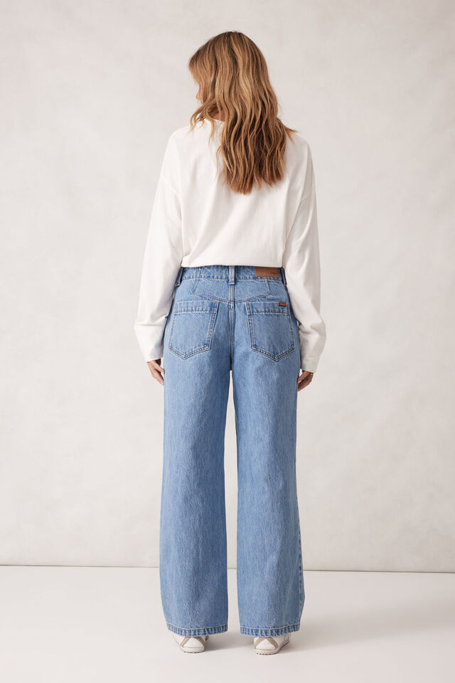 Relaxed Front Pocket Tab Jean, VINTAGE BLUE
