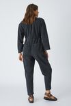 Utility Jumpsuit With Recycled Cotton, BLACK WASH - alternate image 3