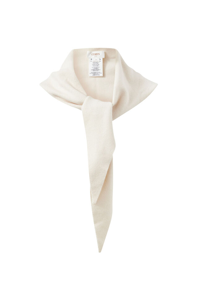 Sully Triangle Knit Scarf, ECRU