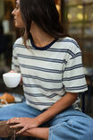 MILK/HERITAGE NAVY STRIPE