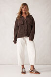 Knit Bomber Cardi, MUSHROOM NEP - alternate image 4