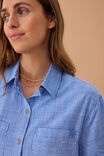 Hanna Midi Shirt Dress, COBALT STRIPE - alternate image 4