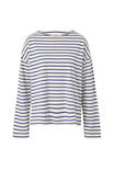 Slouchy Long Sleeve Boat Neck Tee, COLLEGE BLUE STRIPE - alternate image 2