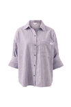 Miya Shirt, WINE BLUE SMALL STRIPE - alternate image 2