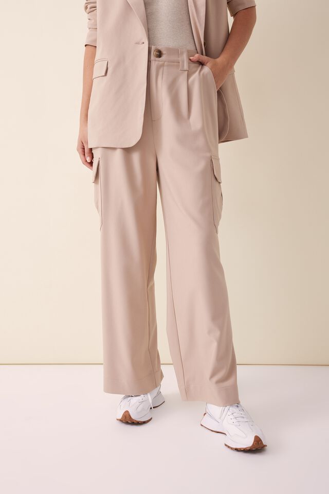 Utility Pant In Recycled Blend, CAMELETTE
