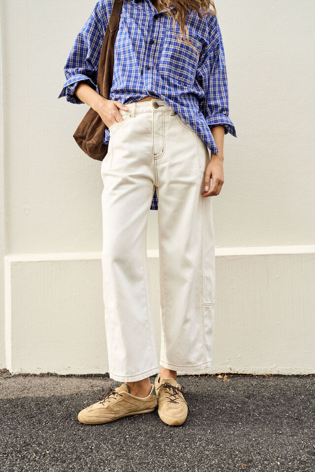 Demi Barrel Jean, ECRU