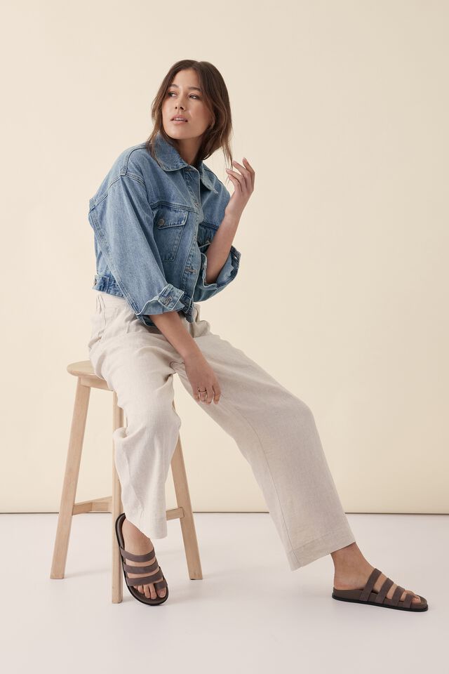 Cropped Denim Jacket With Organic Cotton, VINTAGE BLUE