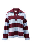 Shelby Slouchy Rugby Top, CHALK BLUE RAISIN STRIPE - alternate image 2