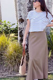 Soft Maxi Skirt, TAUPE - alternate image 3