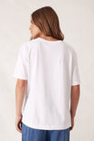 Stevie Slouchy Split Hem Tee, WHITE/BURGANDY COUNTRY CLUB LOGO - alternate image 3