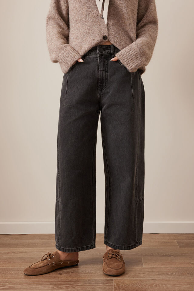 Demi Barrel Jean, FADED BLACK