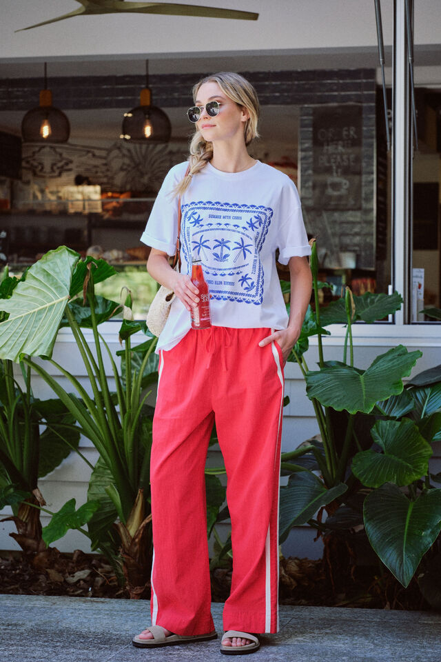 Relaxed Drawstring Pant, HERITAGE RED