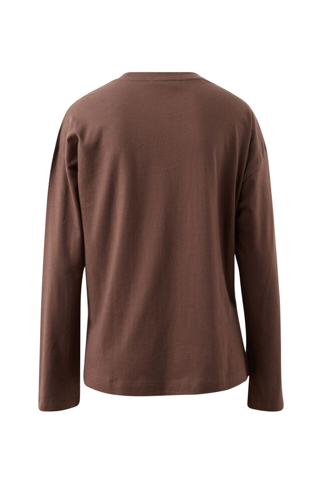Scout Slouchy Long Sleeve  Tee, BRUNETTE BROWN