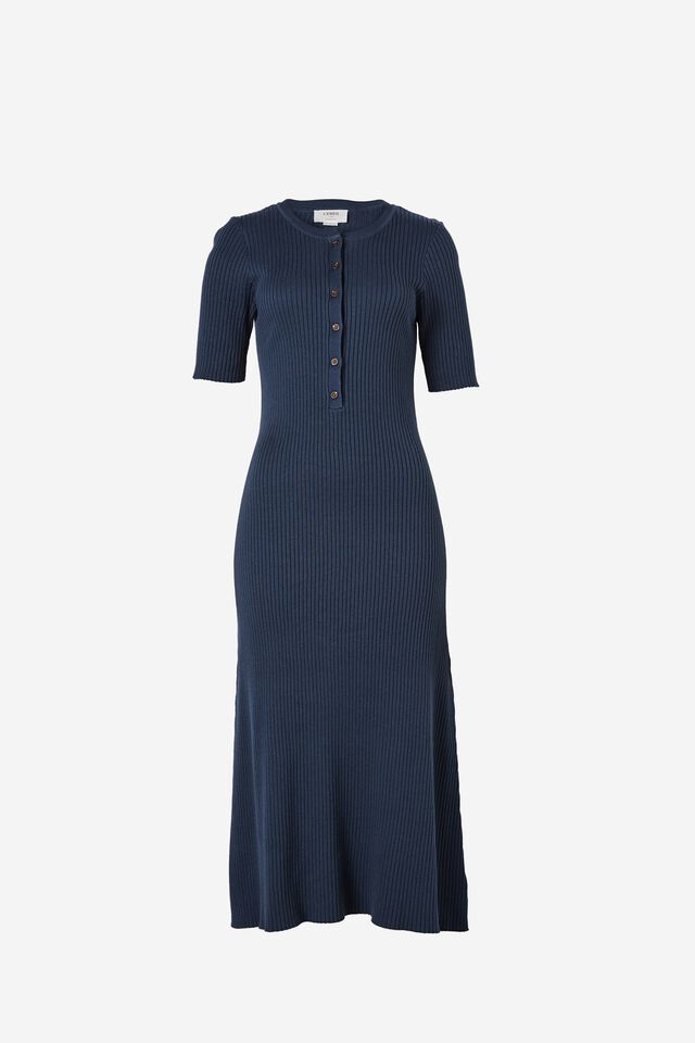 A Line Midi Dress In Organic Cotton, SMOKE