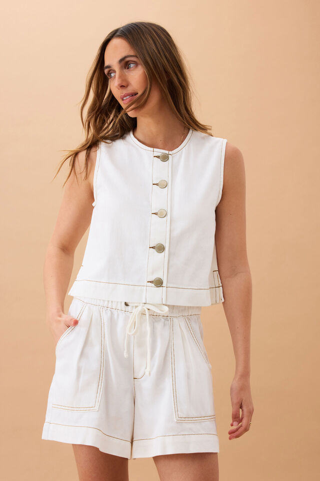 Nora Shell Top, FRESH ECRU