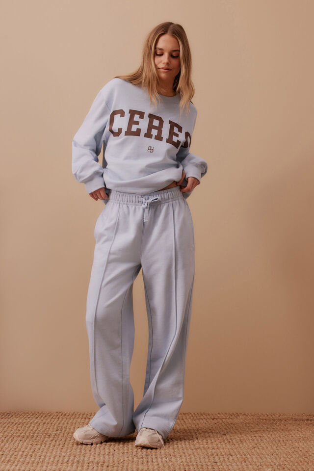 Gracie Relaxed Pin Tuck Trackpant, CHALK BLUE