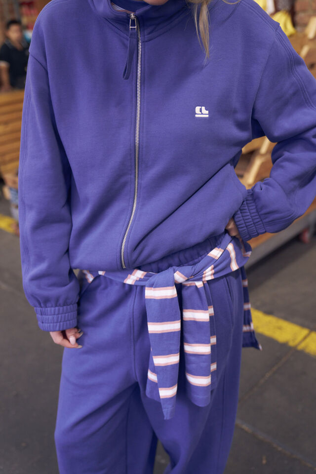 Freya Zip Thru Sweat, WASHED NAVY