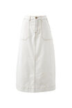 Patch Pocket Denim Midi Skirt, FRESH ECRU - alternate image 2