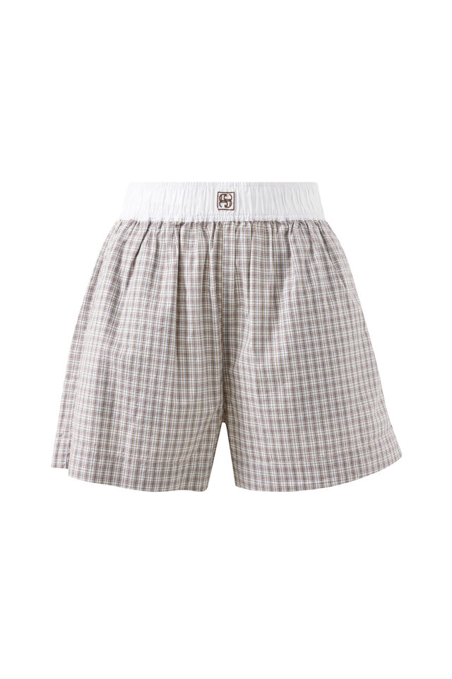 Mila Short, WINE CHOC BLUE CHECK