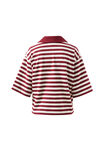 Arlie Short Sleeve Rugby, BURGUNDY/MILK STRIPE - example image 3
