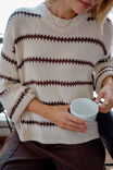 Lila Oversized Knit Crew, ECRU STRIPE - alternate image 6