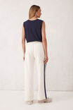 Gigi Wide Leg Terry Trackpant, WINTER WHITE SIDE STRIPE - alternate image 3