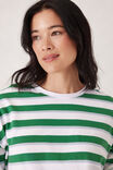 Slouchy Long Sleeve  Tee, KELLY GREEN STRIPE - alternate image 4
