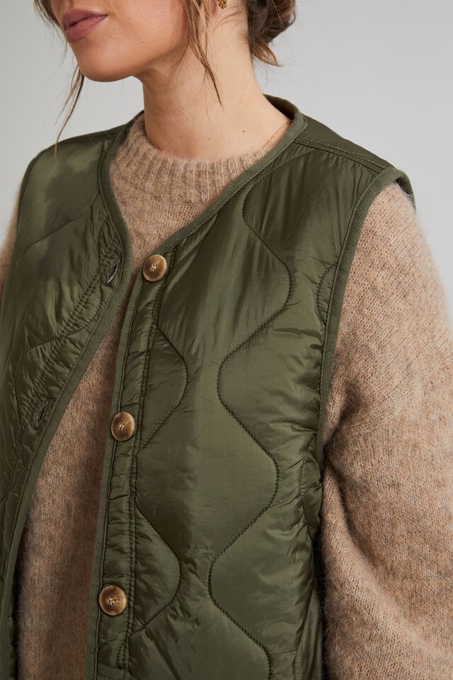 Recycled Quilted Shell Vest, SOFT OLIVE
