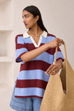Mara Short Sleeve Knit Tunic, MULBERRY STRIPE - example image 6