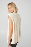 Organic Cotton Knit Vest, ECRU