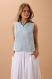 Maddy Shell Top, INDIGO WHITE STRIPE - alternate image 1