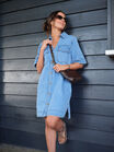 Relaxed Shirt Dress, MID VINTAGE BLUE - alternate image 5