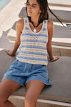 Talulah Knit Tank, POWDER BLUE STRIPE - alternate image 1