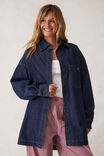 Long Sleeve Denim Shirt Jf, MIDNIGHT - alternate image 1