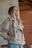 Boxy Trench, BEIGE WOOL BLEND - alternate image 3